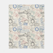 Weltporto-Briefmarken-Muster Fleecedecke (Vorderseite)