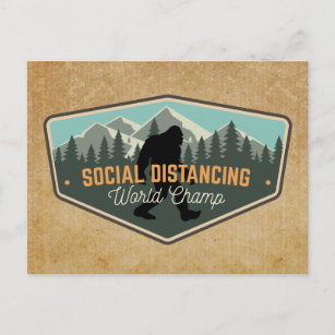 Weltpostkarte der sozialen Distanz Postkarte