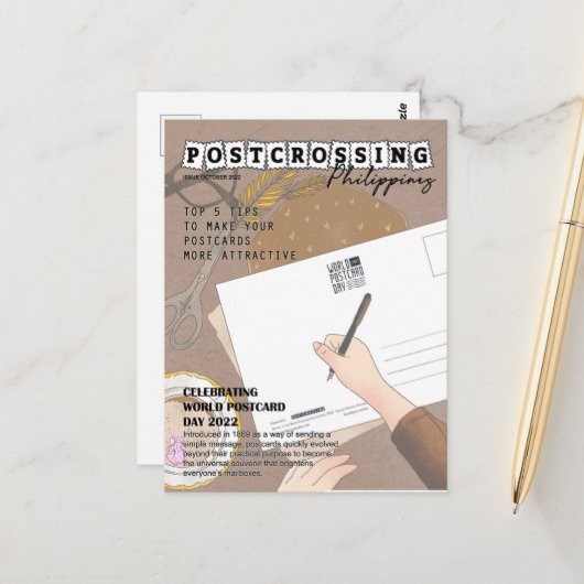 Weltpostkartentag 2022 postkarte (Vorderseite/Rückseite Beispiel)