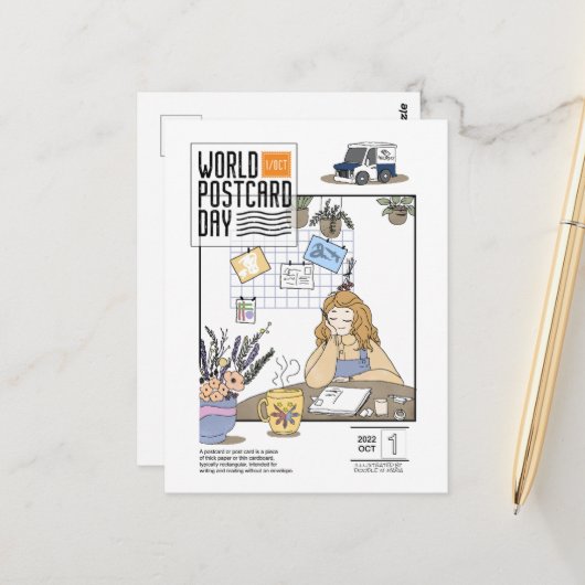 Weltpostkartentag 2022 postkarte (Vorderseite/Rückseite Beispiel)