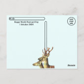 Weltpostkartentag - Briefmarke der Tierpost Postkarte (Rückseite)