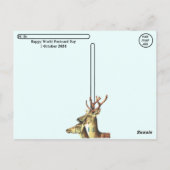 Weltpostkartentag - Briefmarke der Tierpost Postkarte (Rückseite)