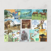 Weltpostkartentag - Briefmarke der Tierpost Postkarte (Vorderseite)