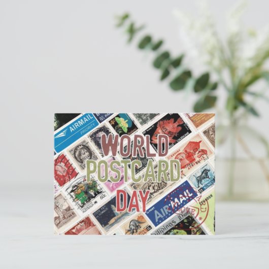 Weltpostkartentag - Exklusive Postkarte (Stehend Vorderseite)