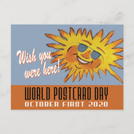 Weltpostkartentag wünscht, Sie wären hier Sonne Postkarte