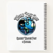 Weltposttag. Durch Post verbinden. Notizblock (Rückseite)