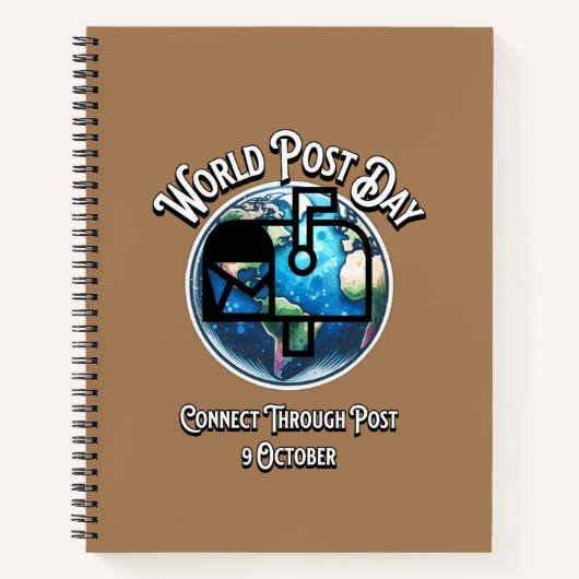 Weltposttag. Durch Post verbinden. Notizblock (Vorderseite)