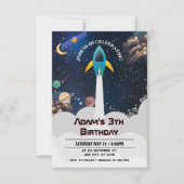 Weltraum 1. Geburtstag Einladung (Vorderseite)