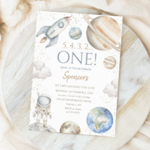 Weltraum 1. Geburtstag Erster Rundgang durch die S Einladung