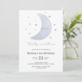 Weltraum 1. Geburtstag Party Erster Rundgang durch Einladung (Stehend Vorderseite)