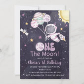 Weltraum 1. Geburtstag Party Erster Rundgang durch Einladung (Vorderseite)