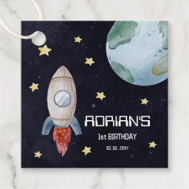 Weltraum 1. Geburtstag Party Erster Rundgang durch Geschenkanhänger