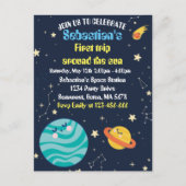 Weltraum 1. Geburtstag Party Erster Rundgang durch Postkarte (Vorderseite)