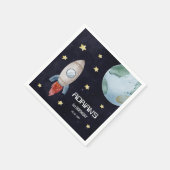 Weltraum 1. Geburtstag Party Erster Rundgang durch Serviette (Ecke)