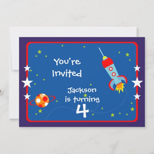 Weltraum 1 Geburtstagsparty Einladung (Vorderseite)