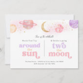 Weltraum 1. und 2. Geburtstagseinladung Einladung (Vorderseite)