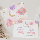 Weltraum 1. und 2. Geburtstagseinladung Einladung