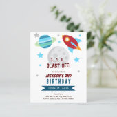 Weltraum 2 Geburtstag Budget (Stehend Vorderseite)