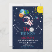 Weltraum 2. Geburtstag Party Astronautenrakete Einladung (Vorderseite)