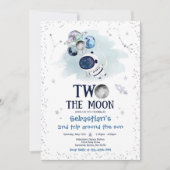 Weltraum 2. Geburtstag Party Astronautenrakete Einladung (Vorderseite)