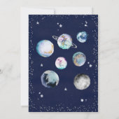 Weltraum 2. Geburtstag Party Astronautenrakete in Einladung (Rückseite)