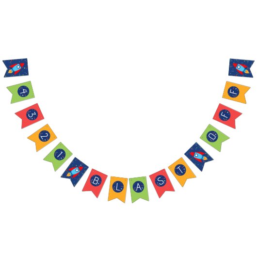 Weltraum 3 2 1 Blindbanner Wimpelkette (Alle)