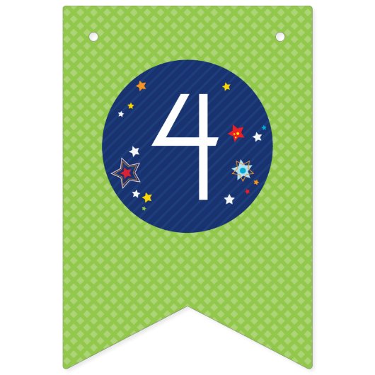 Weltraum 3 2 1 Blindbanner Wimpelkette (Zweite Fahne)