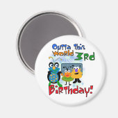 Weltraum 3. Geburtstagsgeschenke und Geschenke Magnet (Vorderseite/Rückseite)
