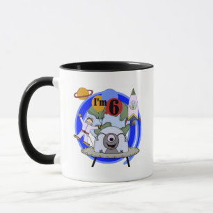 Weltraum-6. Geburtstags-T-Shirts und Geschenke Tasse