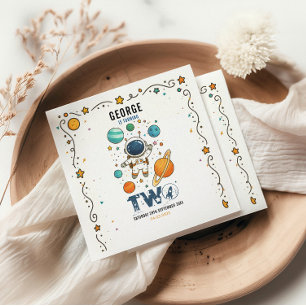 Weltraum-Abenteuer 2. Geburtstag Outer Space Par Serviette