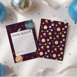 Weltraum-Abenteuer Spielerei Kinder Geburtstags-Ze Begleitkarte