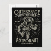 Weltraum-Abenteurer-Astronaut will Sterne Postkarte (Vorne/Hinten)