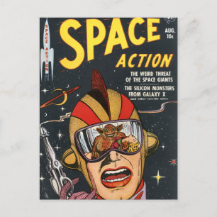 Weltraum-Action Postkarte