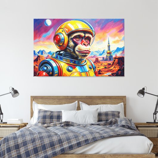 WELTRAUM-AFFE-10 LEINWANDDRUCK (Insitu (Schlafzimmer))