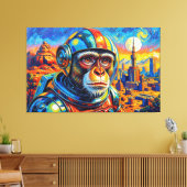 WELTRAUM-AFFE-8 LEINWANDDRUCK (Insitu (Wohnzimmer))
