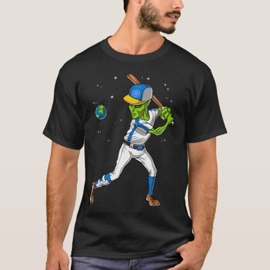 Weltraum-Alien-Baseball T-Shirt (Vorderseite)