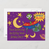 Weltraum-Alien - Einladungen (Vorne/Hinten)