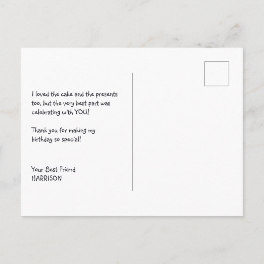 Weltraum-Alien Fragte Kinder Danke Postkarte (Rückseite)