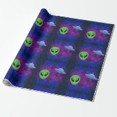 Weltraum-Alien Geschenkpapier (Ungerollt)