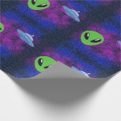 Weltraum-Alien Geschenkpapier (Ecke)