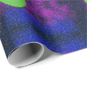 Weltraum-Alien Geschenkpapier (Rolleneckpunkt)