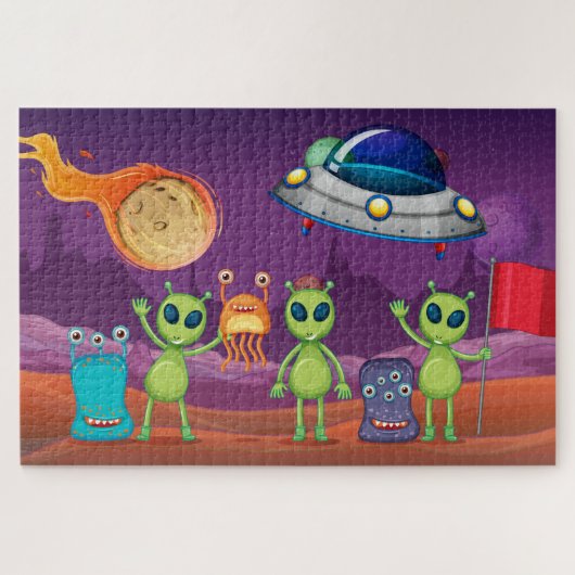Weltraum Alien Invasion Puzzle (Horizontal)