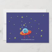Weltraum-alien-Kindergeburtstag-Party Einladung (Rückseite)