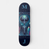 Weltraum-Alien Personalisiertes Skateboard (Vorderseite)