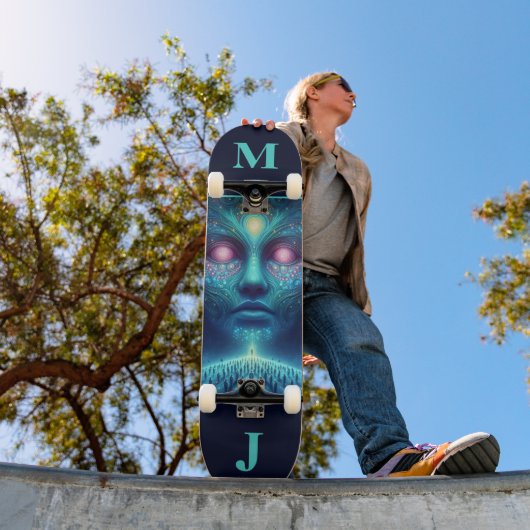 Weltraum-Alien Personalisiertes Skateboard (Außenbereich 1)