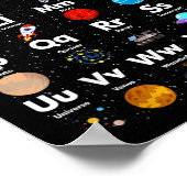 Weltraum Alphabet Astronomie Lehrerin Kind Poster (Ecke)