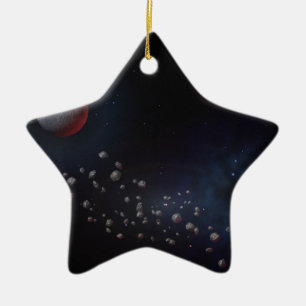 Weltraum-Asteroiden u. Planeten Keramikornament