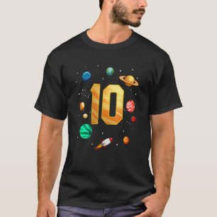 Weltraum Astronaut 10. Geburtstag Junge 10 Jahre O T-Shirt