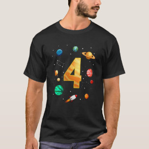 Weltraum Astronaut 4. Geburtstag Junge 4 Jahre alt T-Shirt