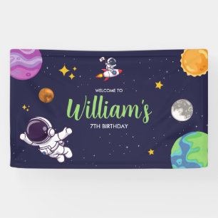 Weltraum-Astronaut aller Altersklassen Geburtstags Banner